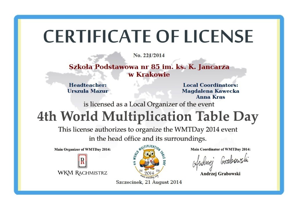 IV wmtday certyfikat